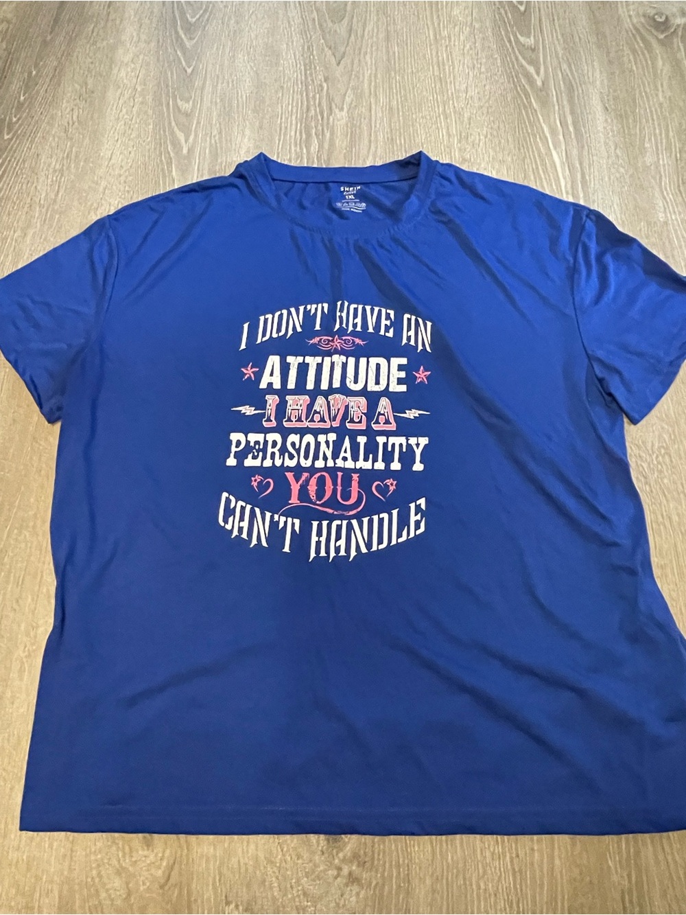 Women’s 1XL Regular Black Funny Graphic Quote T-Shirt Crew Neck Short Sleeve